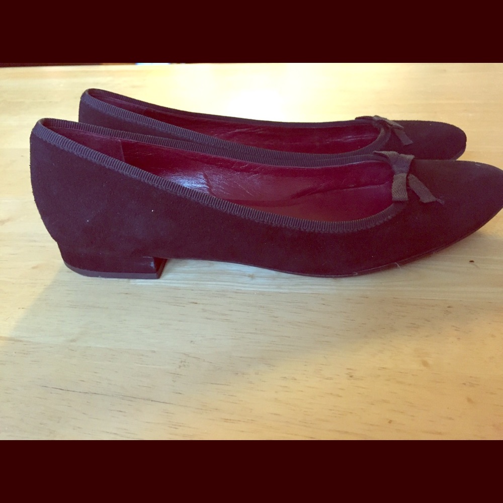 Black Suede Prada Flats
